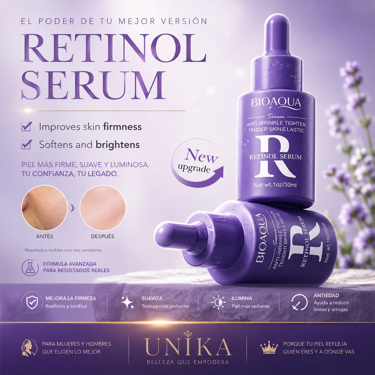 Bioaqua Retinol Serum + Ácido Hialurónico